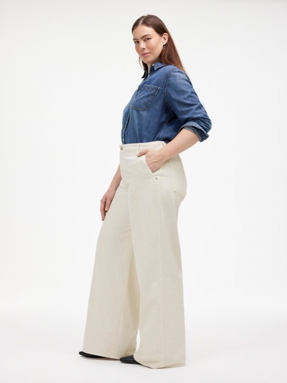 Madewell Wide Sweep Denim Trousers - Picture 3 of 10